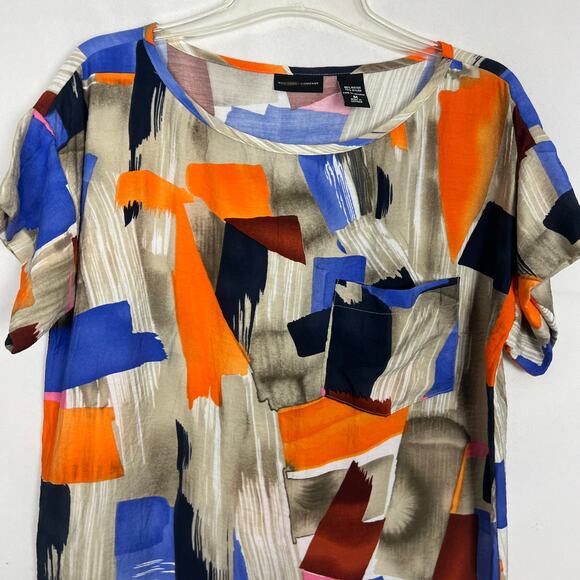 New York & Company Womens Dress Medium Shift Painter Colorful Artsy Summer Boho - Picture 4 of 10